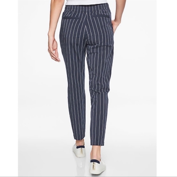 Athleta Midtown Ankle Pants. Blue Pinstripe. Size 6 - Picture 2 of 7